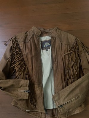 Vintage Adventure Bound by Wilson Fringed Suede Leather Designer Jacket Womens M