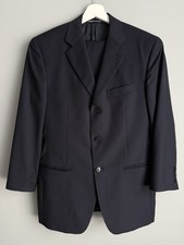 Bachrach Men  s Wool Suit 40 Navy Pinstripe Blazer Pants Made In Italy Classic