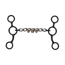 Showman Brown Steel Short Shank Dog Bone Bit w/ Copper Rings