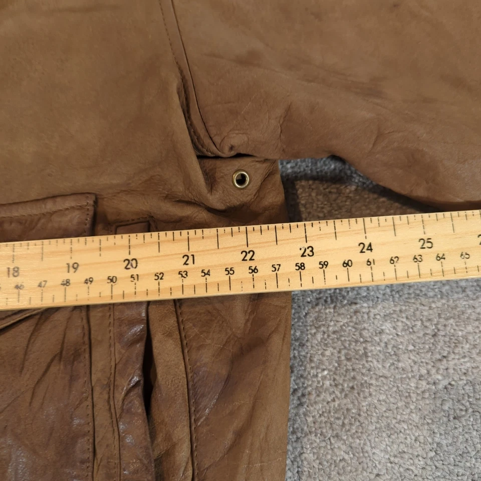 Vintage Maggie Lawrence Leather Jacket Womens Medium Brown Bomber Flight Flying - Image 3 of 4