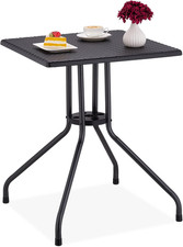 Tavolino Da Giardino, Design Rattan, HLP 75X61X61 Cm, Tavolo Quadrato Da Esterni