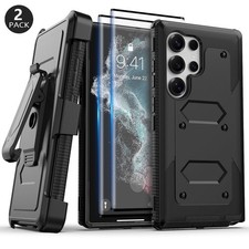 For Samsung Galaxy S22,S22 ,S22 ULTRA Case Cover Clip  2pcs Screen Protector