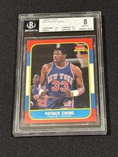Patrick Ewing 1986-87 Fleer Rookie Card #32 BGS 8 NM-MT. rookie card picture