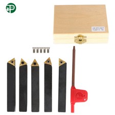 5Pcs 3/8" Indexable Carbide Insert Turning Tooling Bit Holder Set For Lathe New