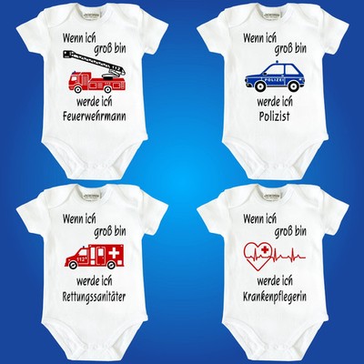 Baby-Body Babybody Wenn ich groß bin werde ich Feuerwehrmann Polizist Taxifahrer