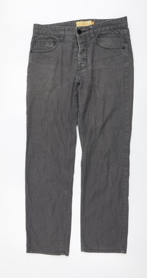 NEXT Damen Jeans grau Baumwolle gerade Größe 30 L29 mit schmalen Knöpfen