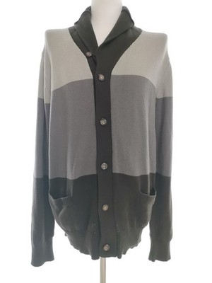 FIVE FOUR Herren Strickjacke Gr. L Grau Baumwolle Langer Ärmel