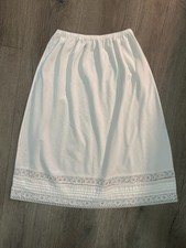 Vintage DEENA Half Slip Skirt Small White Lace Trim Cotton Poly Excellent 24"