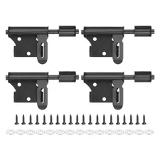 4Pcs Barrel Bolt Latch, 6" Stainless Steel Slide Gate Latch Locks, Black