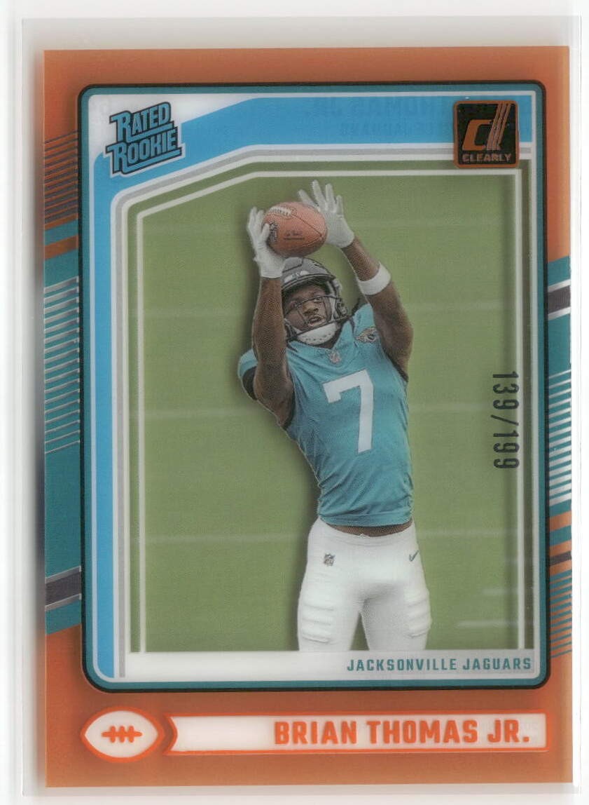 2024 Clearly Donruss #64 Brian Thomas Jr. Orange #/199 RC ☘️141