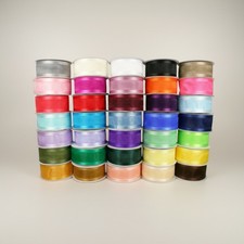 1-1/2" Organza SATIN EDGE Sheer Ribbon 100 nylon Choose Color  Yards Amount