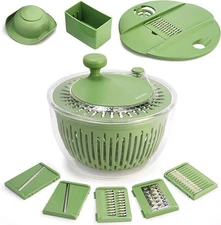 SUSTEAS Large Salad Spinner Vegetable Wash Bowl Fruit Lettuce Dryer 5 Blade