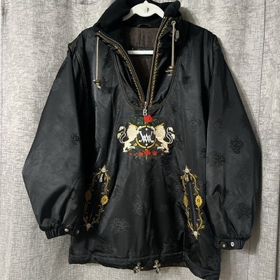 Bogner Women's Jacket Ski Snowboarding Black Asian Embroidered Lions Roses Sz 8 