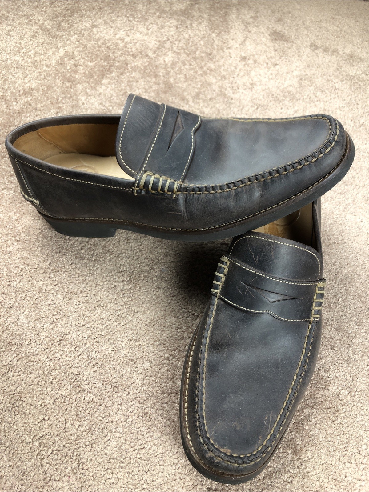 Peter Millar Solid Brown Leather Loafers Size 9M … - image 1