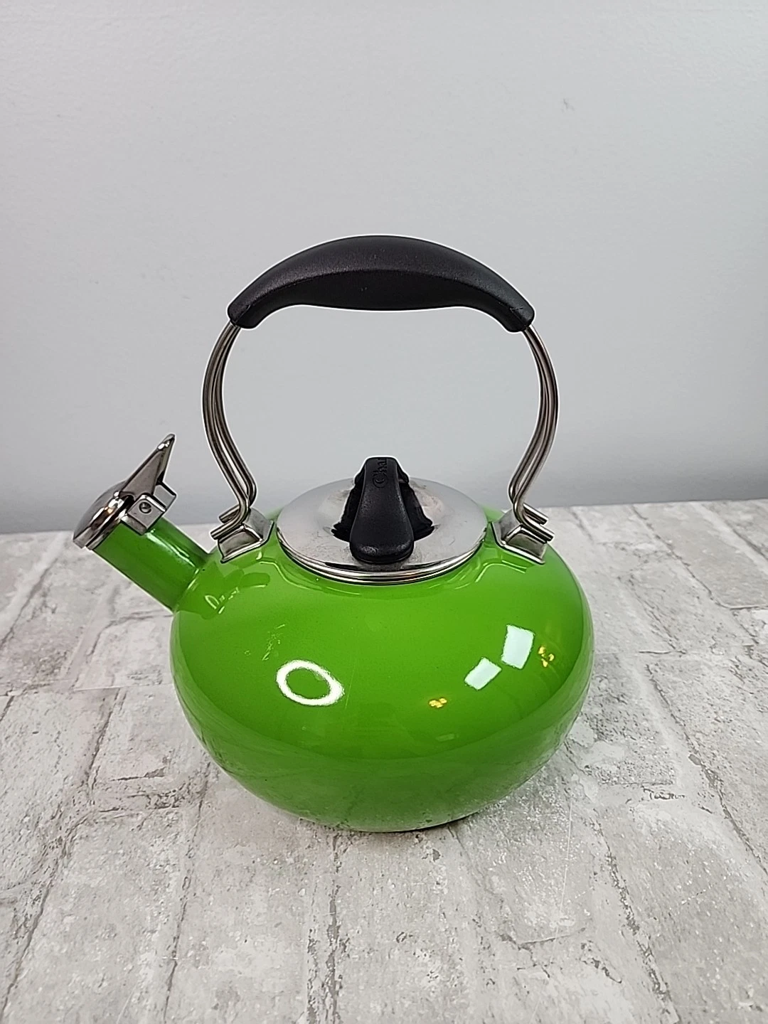 Chantal Whistling Tea Kettle Enamel on Steel Green Tea Pot