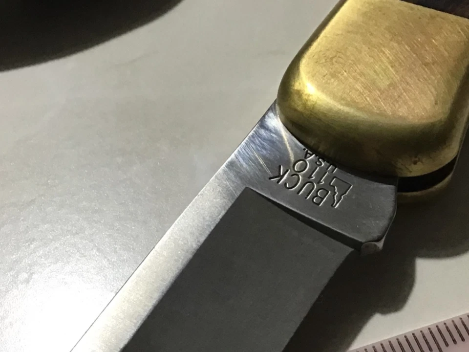 BUCK 110 USA FOLDING POCKET KNIFE With SHEATH AND PAPER - image 4 of 4