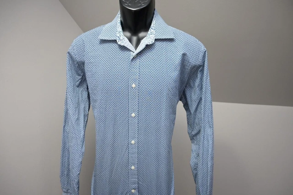 Camisa de vestir Ted Baker Endurance London floral puño abatible para hombre talla 16 34/35 grande Foto 2 de 4
