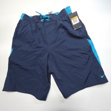 Nike NESS8420-489 Navy Teal Swim Trunks Small NWT