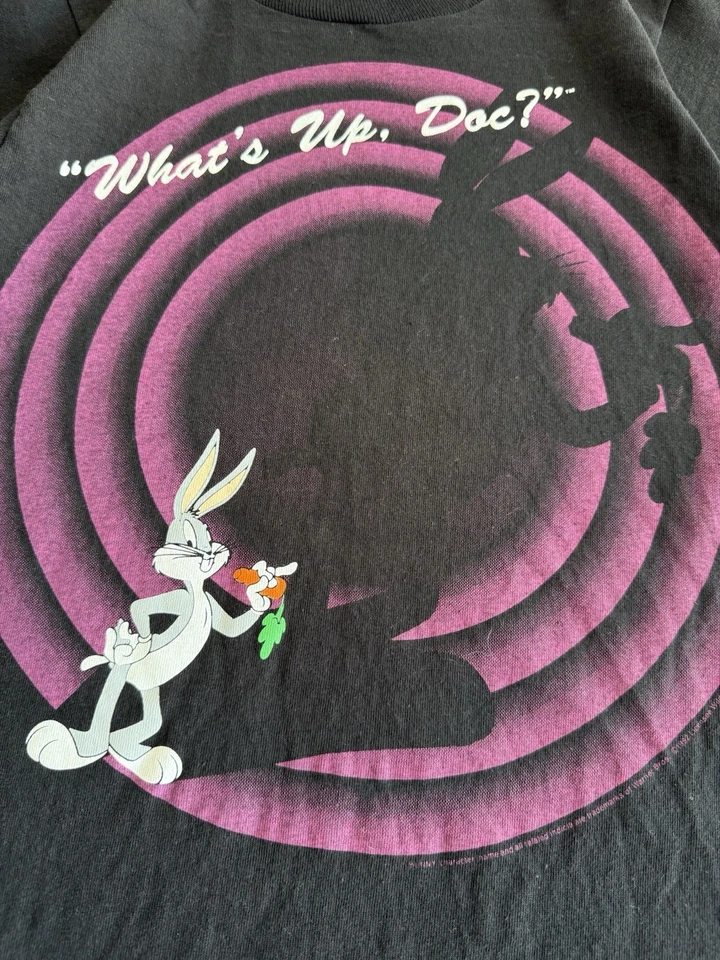 Bugs bunny shadow Shirt Youth XL Extra Large Black Looney Tunes Single Stitch - Image 2 of 4