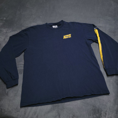 Vtg Nike Just Do It Swoosh Medium Long Sleeve Logo Crewneck Shirt Gray Tag
