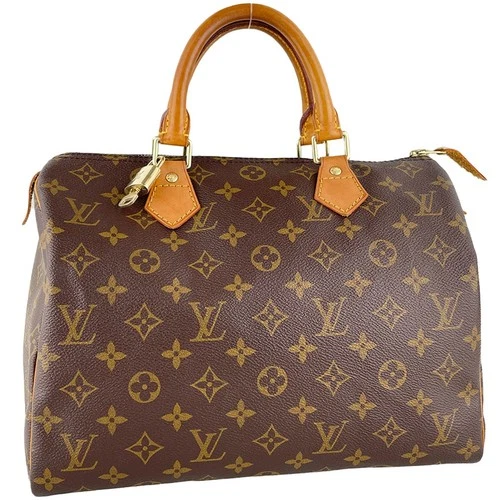 Louis Vuitton Monogram Speedy 30 Leather Fabric Brown Handbag 4297