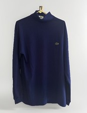 Vintage IZOD LACOSTE Blue Turtle Neck Shirt Long Sleeve Mens Size Large NEW 90s