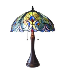 Chloe Lighting AMOR Tiffany-style 2 Light Victorian Table Lamp 16" Shade