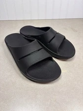 Oofos Unisex OOahh Black Open Toe Slip On Slide Sandals Size M 10 W 12