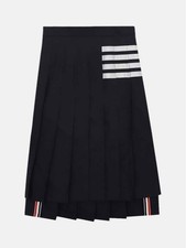 Thom Browne Tab Dropback Plain Weaving Wool Pleated Skirt 133045411