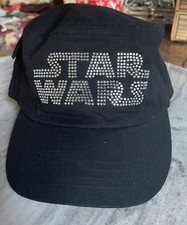 NWOT STAR WARS BLACK W/SILVER DIMENSIONAL LOGO Adj POCKET Disney Store Cap