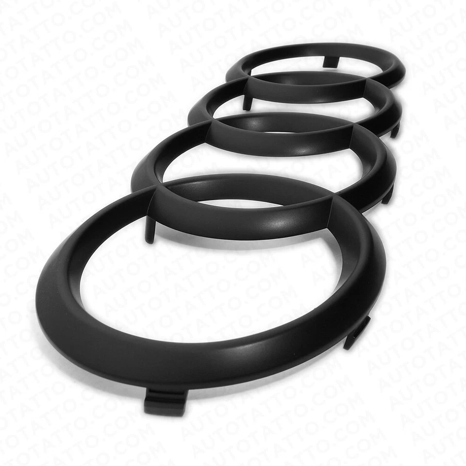 Anillos de rejilla delantera negro mate para Audi Q7 SQ7 17-25 insignia logotipo emblema decoración Foto 4 de 4