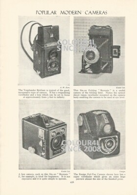 BELIEBTE MODERNE KAMERAS VOIGTLÄNDER BROWNIE FÄHNRICH ILLUSTRATION DRUCK 