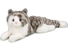 SMOKEY Douglas plush 18" gray stuffed animal CAT grey white kitty cuddle tabby