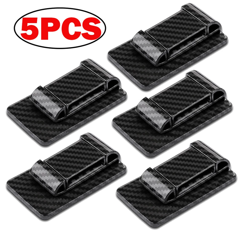 5x Carbon Fiber Car Seat Belt Stabilizer Limiter Auto Interior Accessories - Image 2 of 4