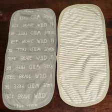 Gerber Gray  White Brave, Wild, Free  Striped Brown Burp Cloths