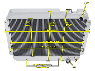SubZero Champion 3 Row All Aluminum Radiator for 1964 1965 Chevrolet Chevelle