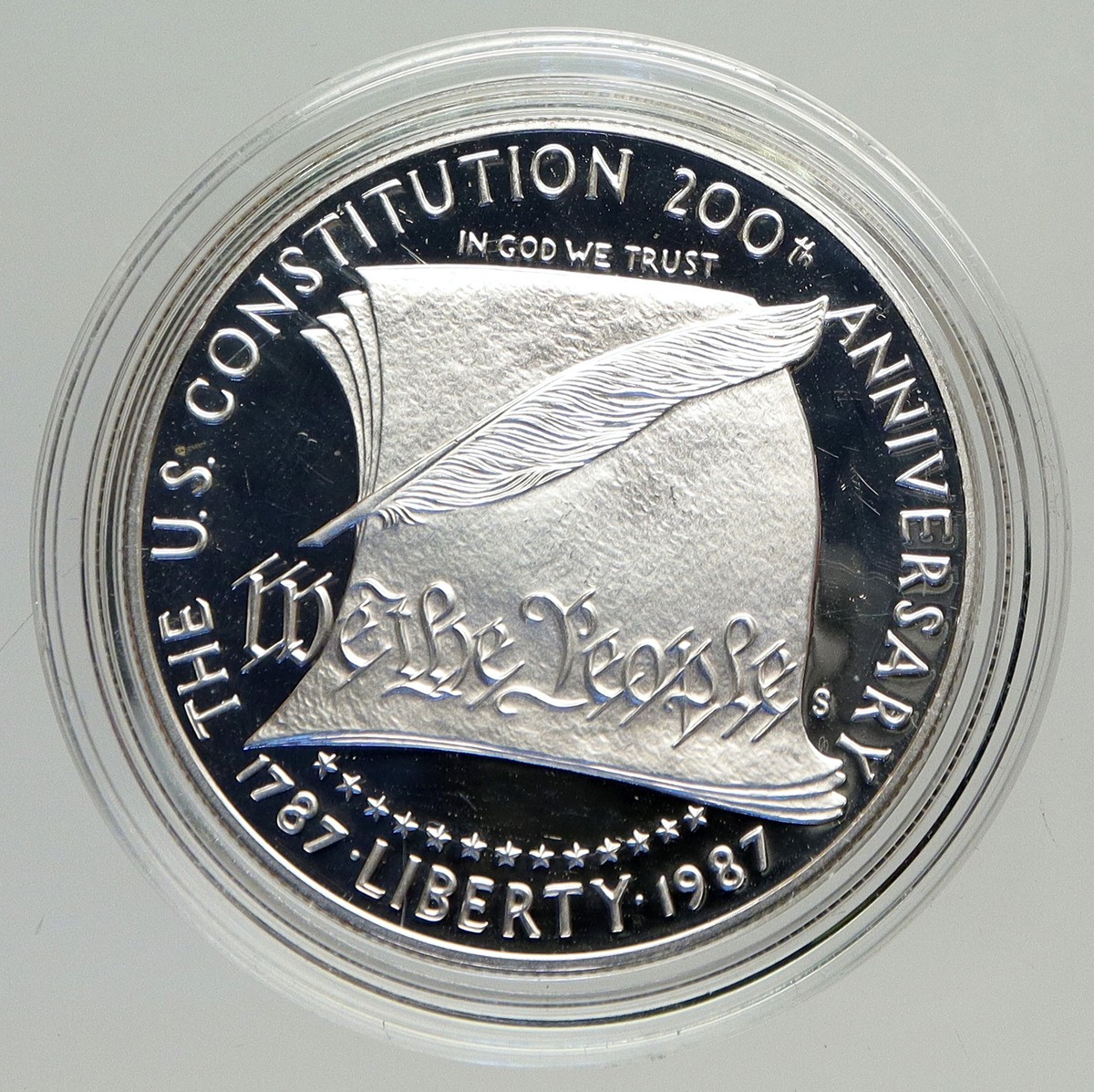 1987 S UNITED STATES Constitution Quill Scroll PROOF SILVER Dollar
