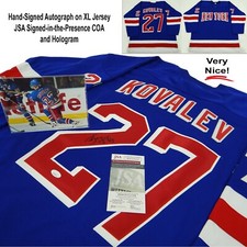 Alexei Kovalev Autographed New York Rangers XL Jersey w/ JSA COA
