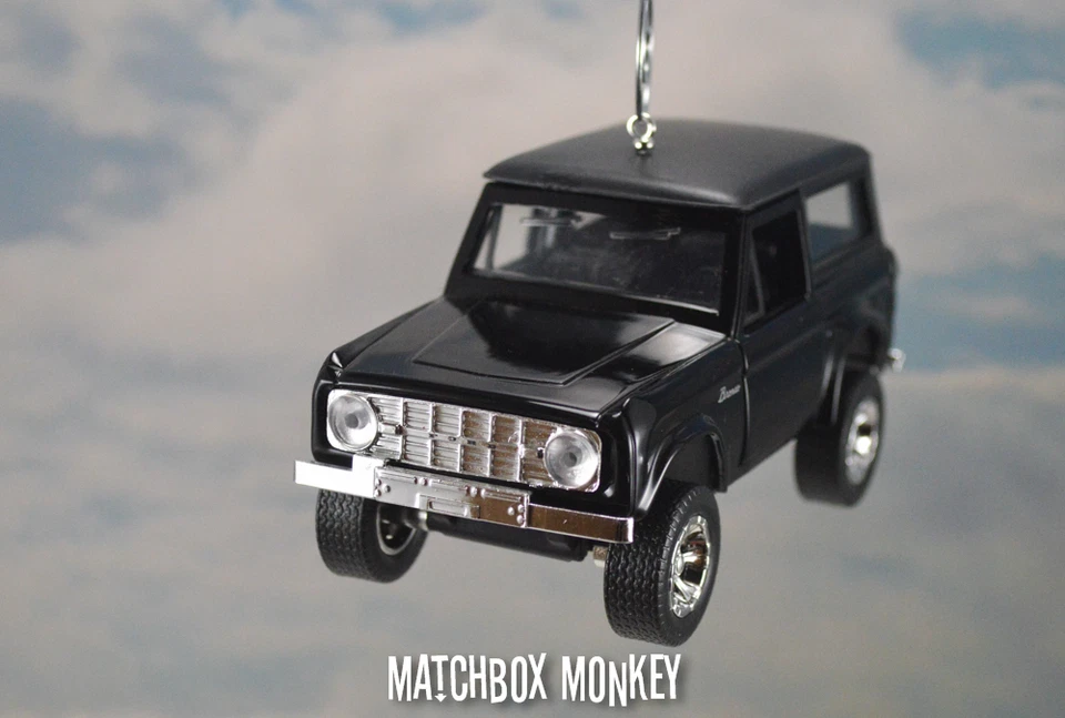 Black 1973 Full Size Ford Bronco Christmas Ornament 1/32 Emblem SUV 4x4 Truck - Image 4 of 4