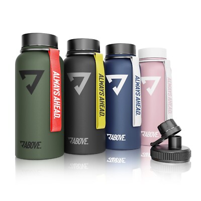 ABOVE. Edelstahl Thermosflasche 1L   BPA-frei, auslaufsicher & robust, 2 Deckel