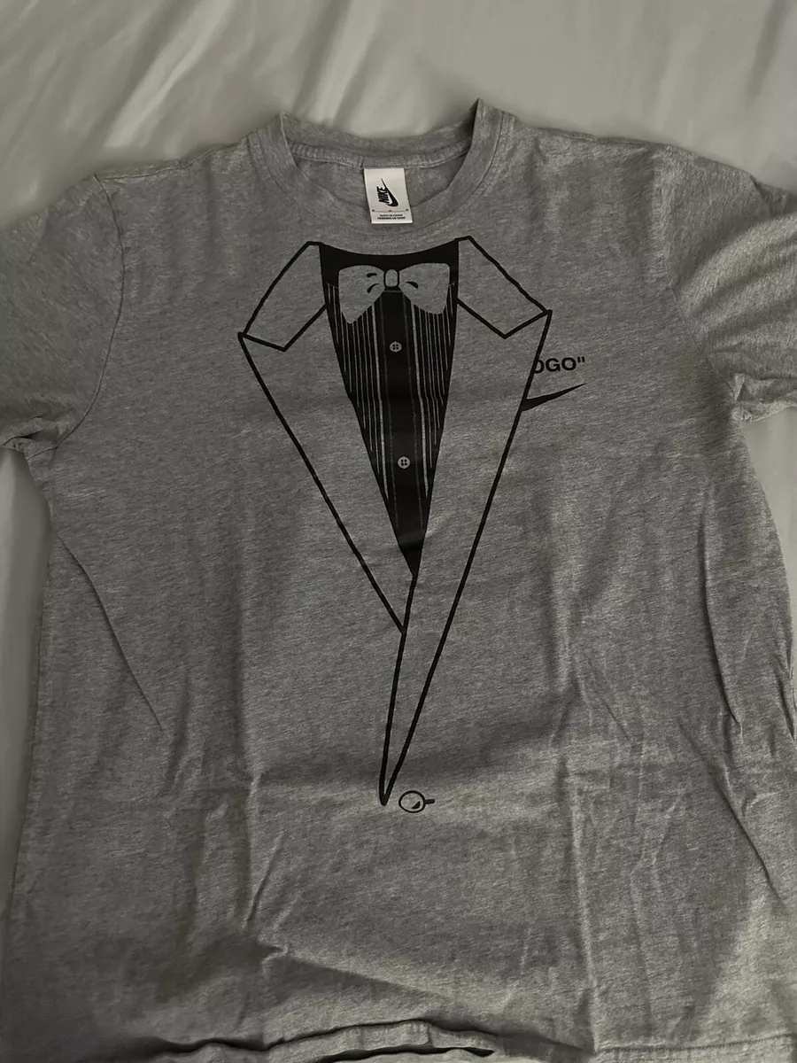 Off White x Nike NRG A6 Tee Virgil Abloh Tuxedo Ash Grey BQ0827