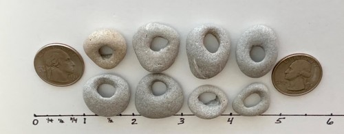 8 Natural Holey Beach Rocks Hag Fairy Stones Adder Wish large1/4" Hole Bead#J US - Picture 7 of 16