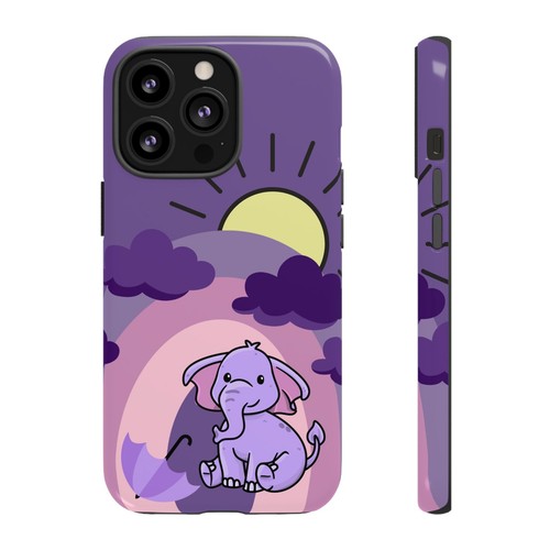Lila Baby Elefant Regenbogen robuste Handyhülle für iPhone, Samsung Galaxy, Pixel - Bild 100 von 285