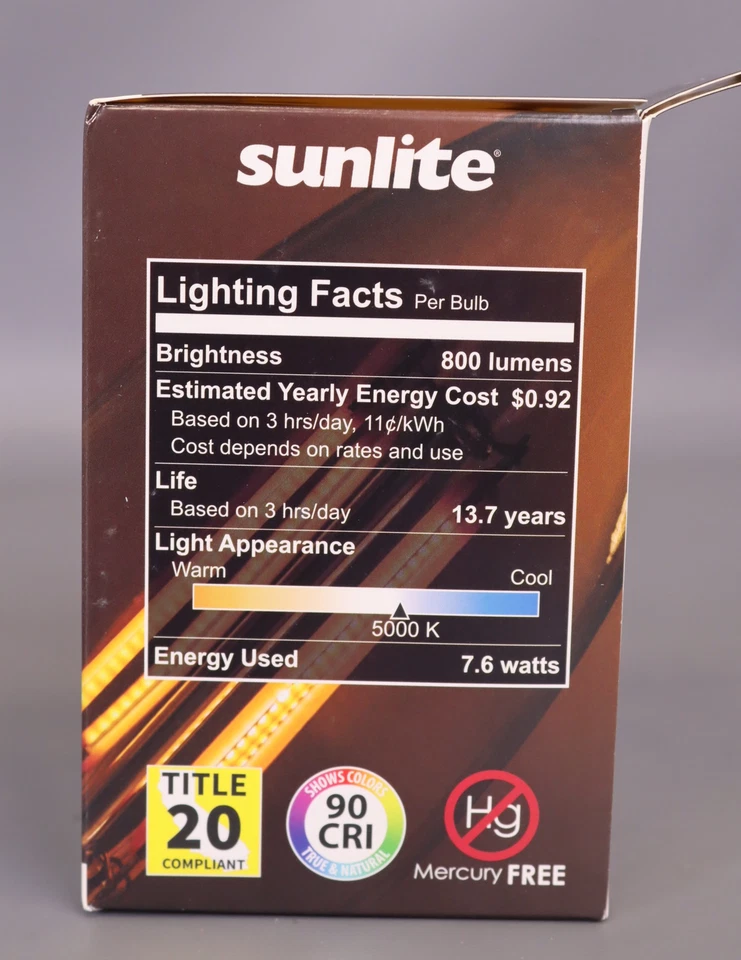 Sunlite G25/LED/FS/7.6W/950 7.6W LED Filament, G25 Bulb 5000K (PACK OF 6) - Image 4 of 4