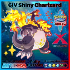 ✨Shiny CHARIZARD 6IV Gigantamax✨ Pokemon Sword&Shield 🚀Fast GMAX lv100 Trade🚀
