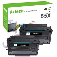 2pk Ce255x 55x Toner Compatible with Hp Laserjet MFP M525DN M525F M521DN P3015X