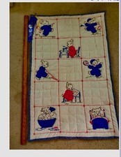 HAND Embroidered and HAND Quilted Baby Quilt