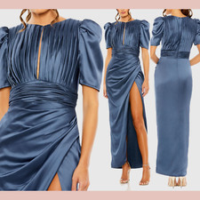 NEW IEENA MAC DUGGAL [ 12 ] 27014 Puff Sleeve Pleated Bodice Draped Gown #J860