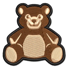 Teddy Bear Stuffed Animal Toy Multi-Color Embroidered Iron-On Patch Applique