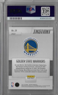2021-22 Panini Instant Golden State Warriors NBA Champ Box Set PSA